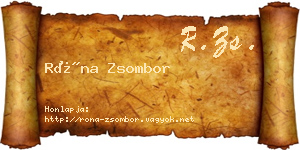 Róna Zsombor névjegykártya